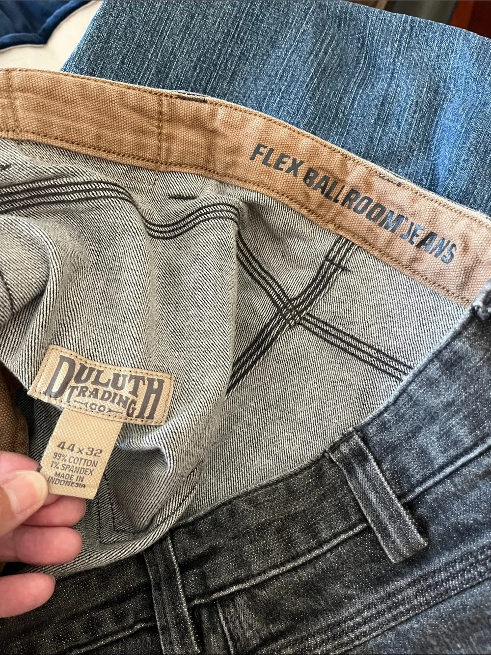 Mens 44x32 Duluth Flex Ballroom Jeans Gray